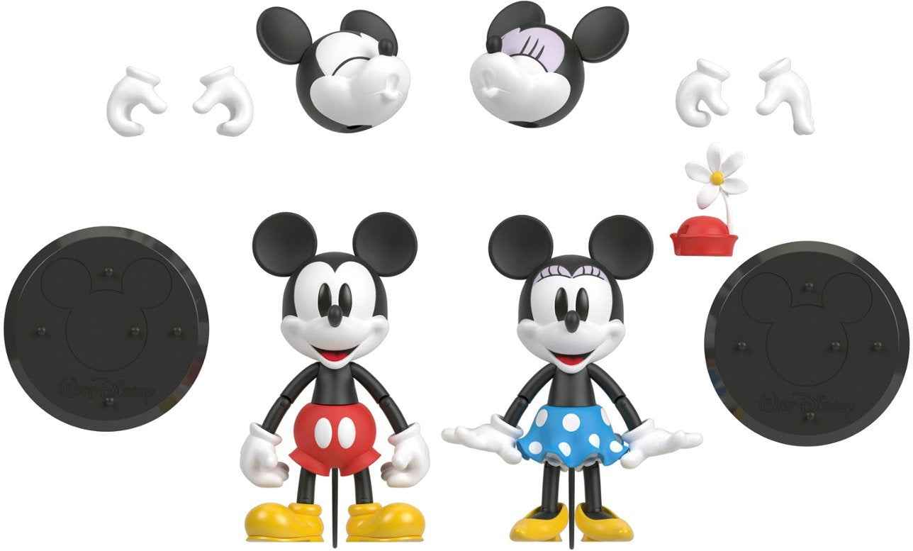Disney - D100 Celebration Pack Collectible Action Figures - Minnie Mouse & Mickey Mouse