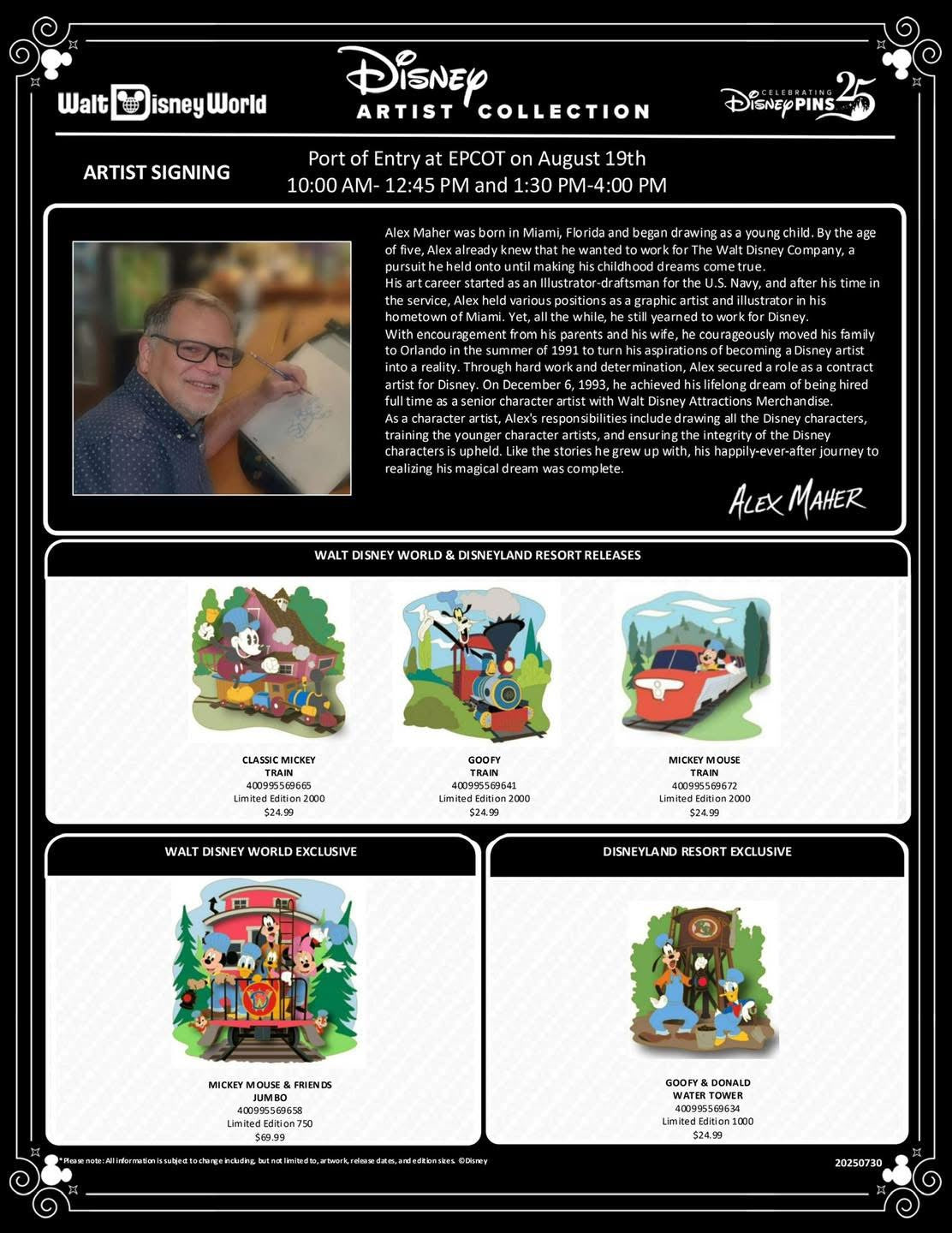Disney Artists Collection: Alex Maher-Goofy & Donald Water Tower LE 2000