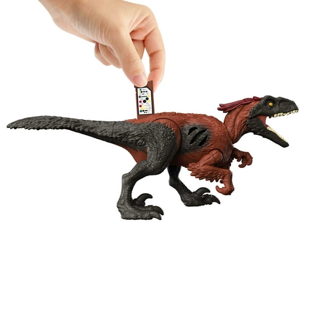 Jurassic World Dominion Extreme Damage Pyroraptor Dinosaur Action Figure Toy, Battle Play