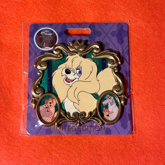 WDI Limited Edition 400 Lady and the Tramp 70th Anniversary Peg Pin