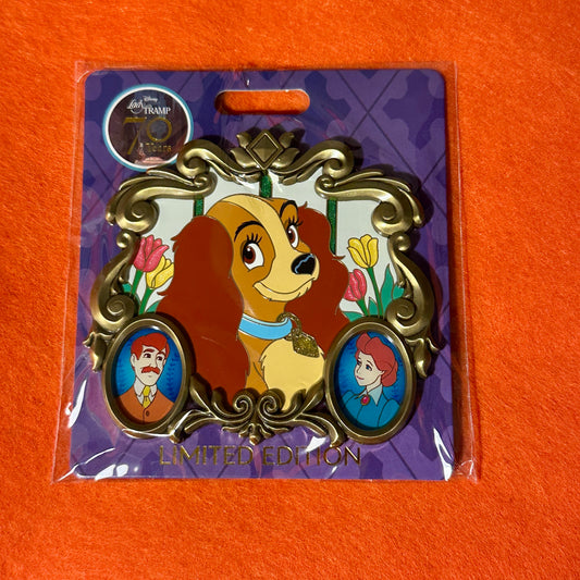 WDI Limited Edition 400 Lady and the Tramp 70th Anniversary Lady Pin