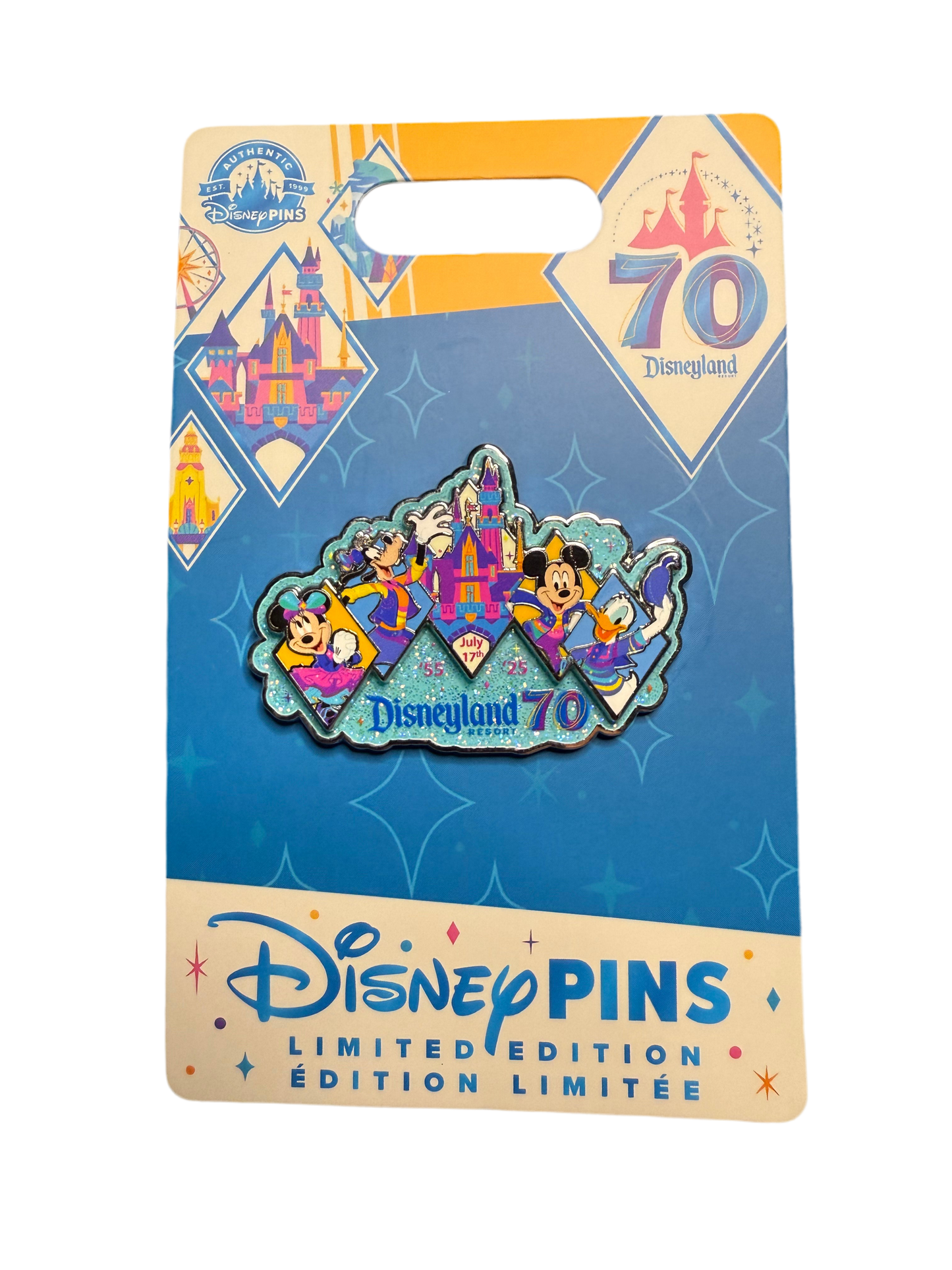 Limited Edition Disneyland’s 70th Anniversary - Mickey & Friends Cluster Cast Member Exclusive Pin
