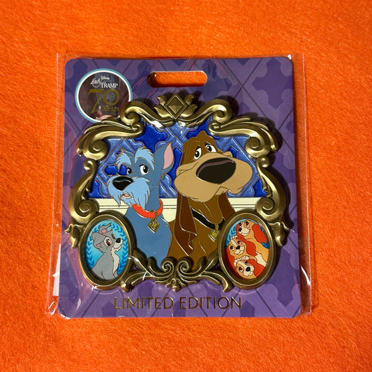 WDI Limited Edition 400 Lady and the Tramp 70th Anniversary Jock and Trusty Pin
