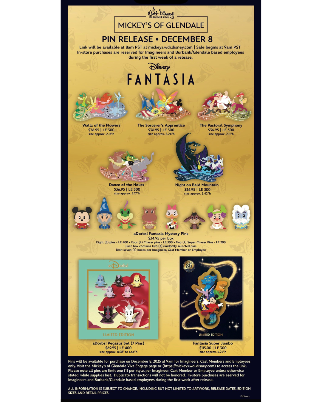 Mickey’s of Glendale - Pin Release - Fantasia - Presale