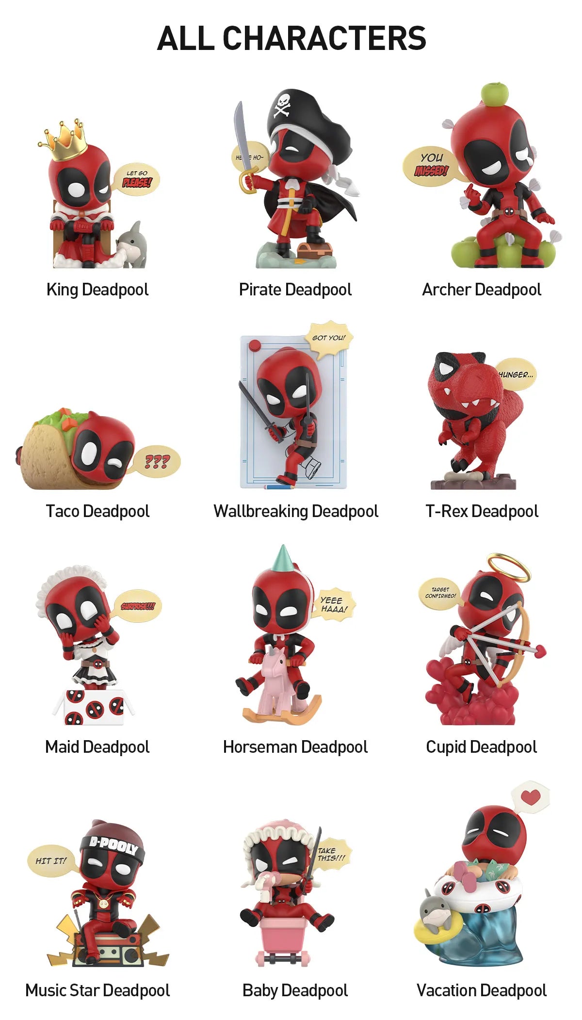 Pop Mart Marvel Deadpool Series Figures Blind Mystery Box