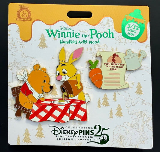 Winnie the Pooh and Rabbit Hundred Acre Wood Series 5 Disney Pin Set