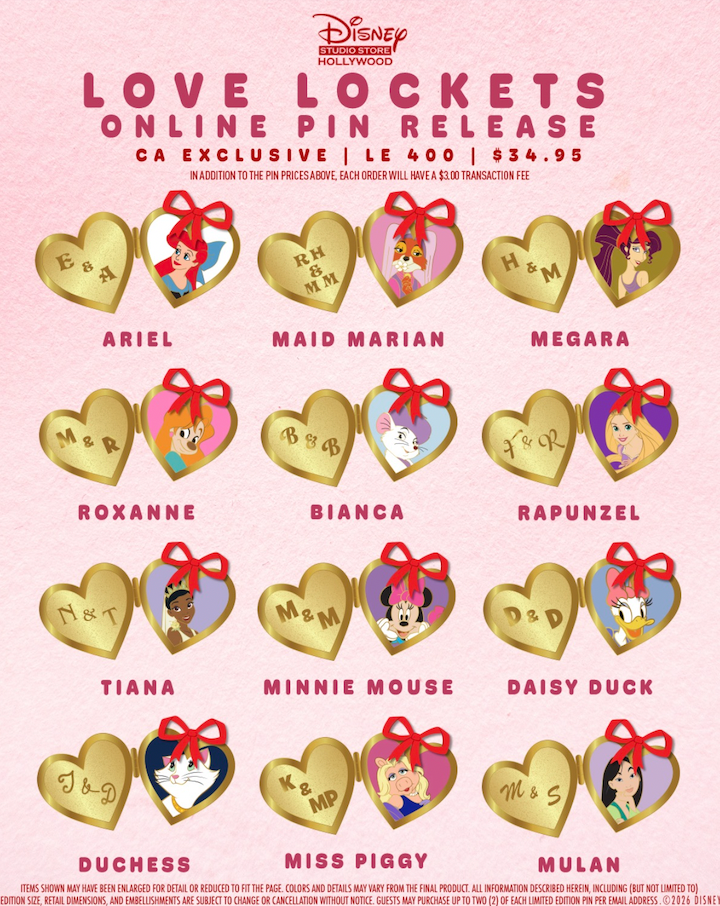 Disney Studio Store Hollywood - Love Lockets Series