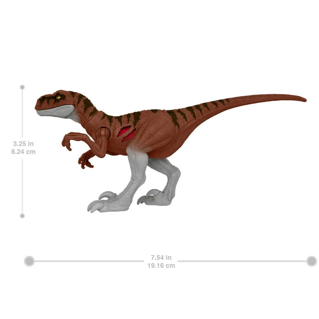 Jurassic World Dominion Extreme Damage Atrociraptor Dinosaur Action Figure Toy, Battle Play