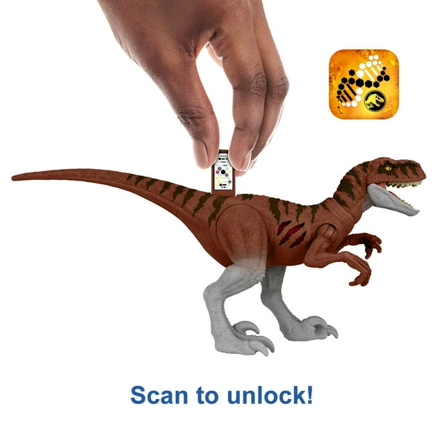 Jurassic World Dominion Extreme Damage Atrociraptor Dinosaur Action Figure Toy, Battle Play