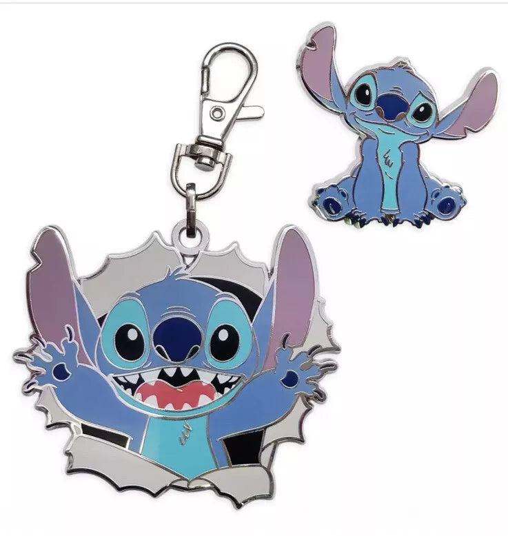Disney Parks Collection Stitch Lanyard Medal + Pin Set - NEW