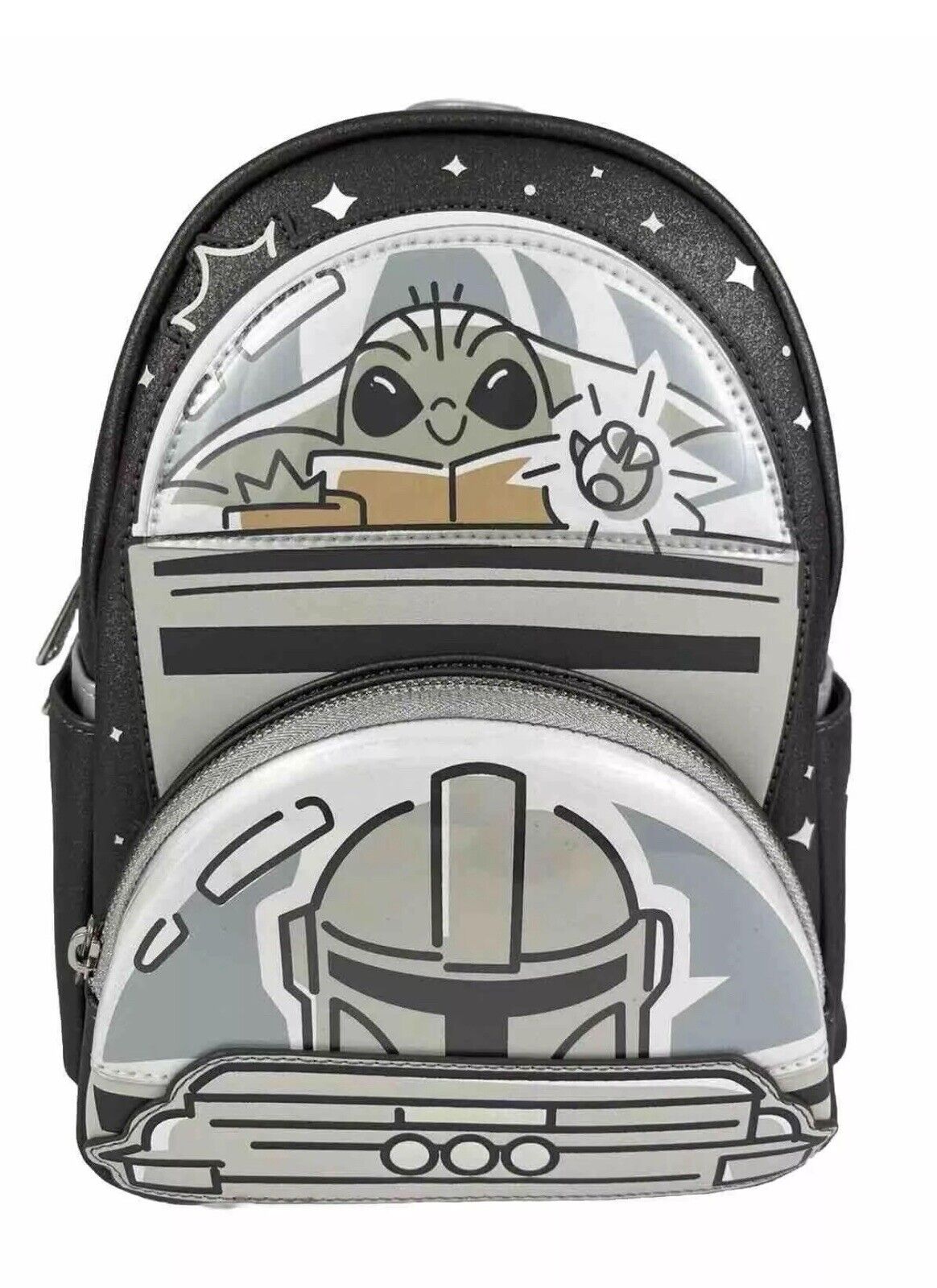 2024 Disney Parks Loungefly Mandalorian Grogu Mini Backpack Star Wars Baby Yoda