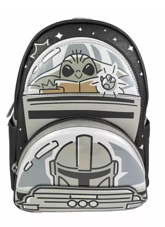 2024 Disney Parks Loungefly Mandalorian Grogu Mini Backpack Star Wars Baby Yoda